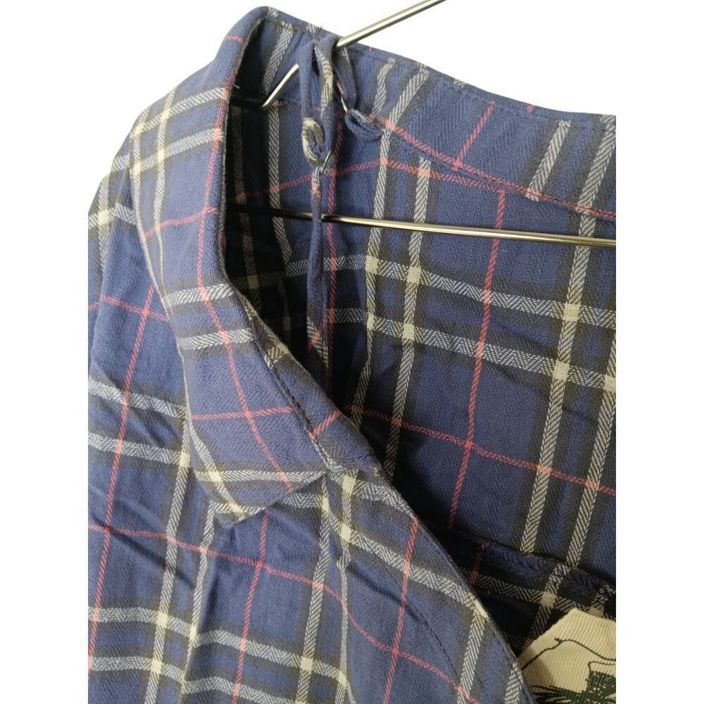 New Easel Los Angeles Oversized Off Shoulder Plaid Shirt Dress Cotton SZ M - Picture 6 of 16